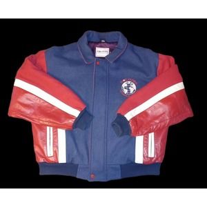 RARE Vintage Polaris World-Wide Leather/Wool Varsity Jacket Men's Large 80s